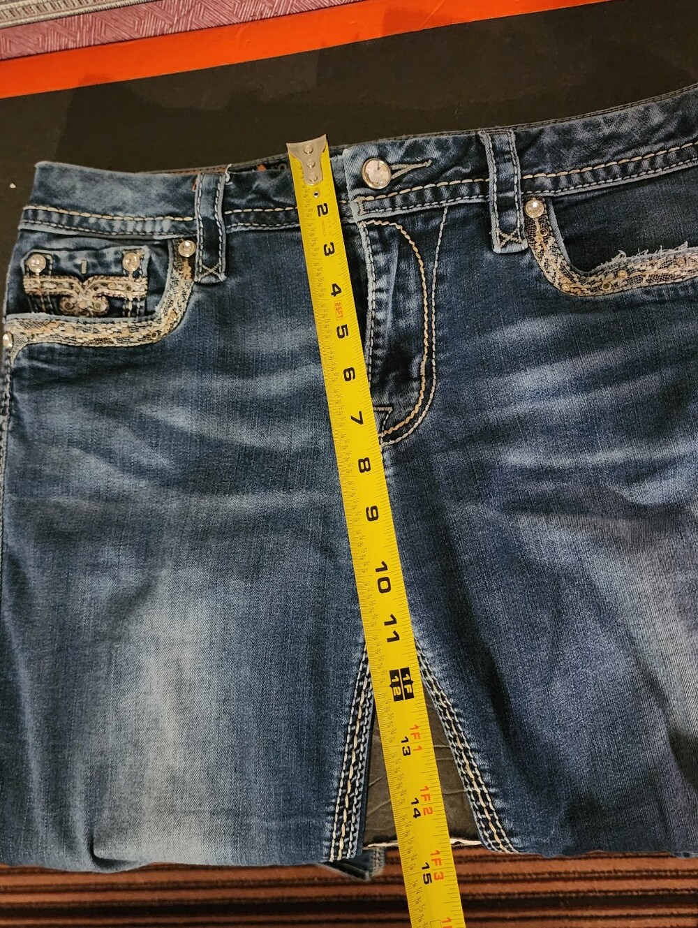 Rock Revival Tansy Mid-Rise Curvy Boot Jeans Size 30, Inseam 34" Hem Wear, Spot - Picture 6 of 12